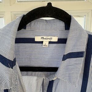Madewell womens Navy and White Striped Shirt